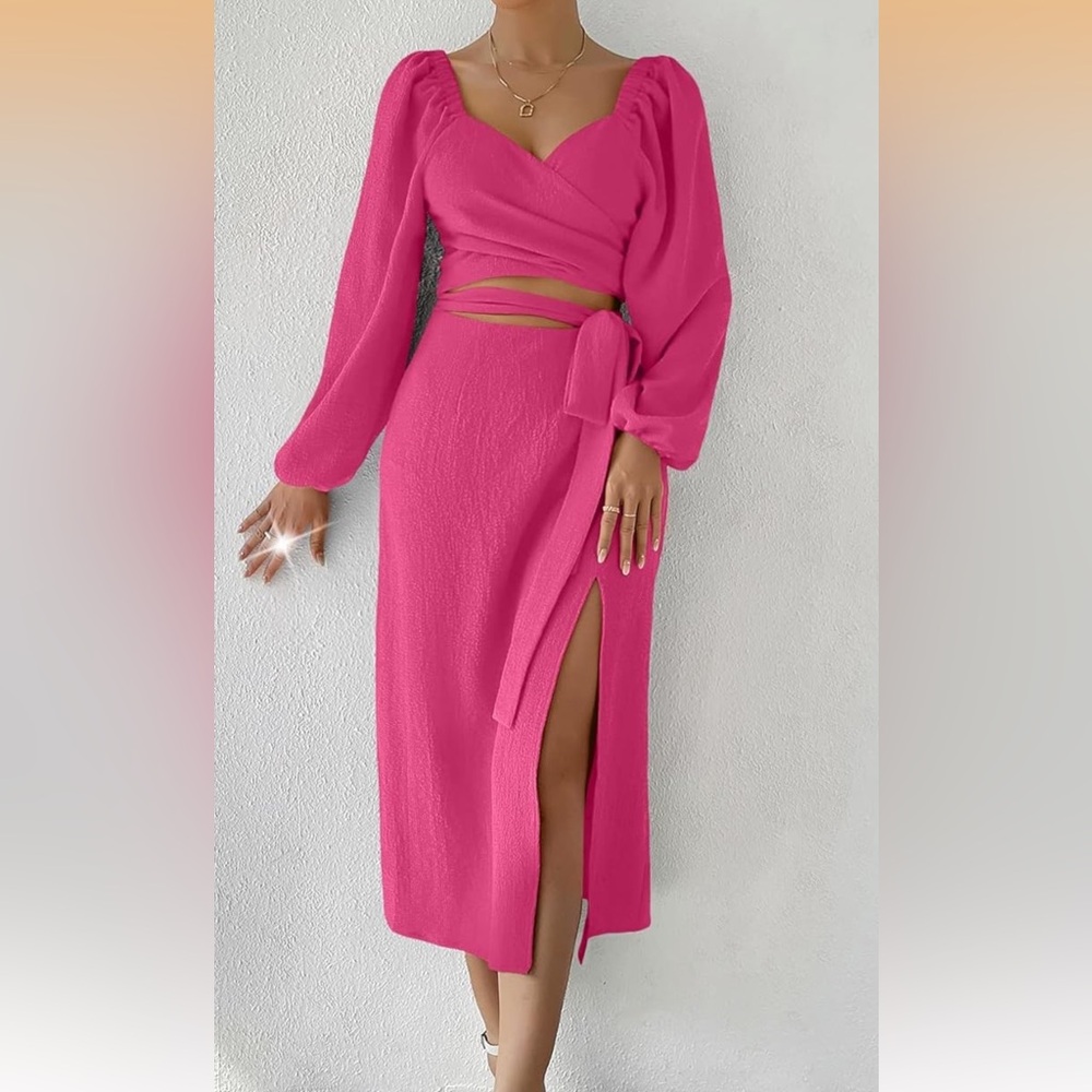 Chic‎ Pink Women's Skirt Set size L